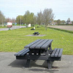 KLP® Picknicksets 2 banks 159x76x200 cm zwart