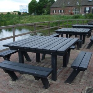 KLP® Picknickset 4 banks 235x140x235 cm bruin