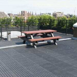 KLP® Picknicksets 2 banks 159x76x200 cm bruin